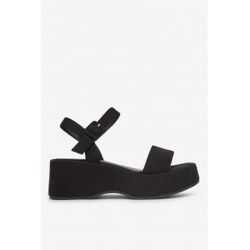 Sandale cu platforma  Textil - Negru