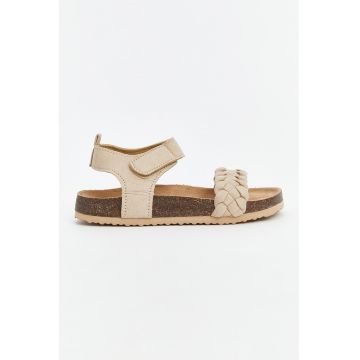 Sandale cu velcro si garnituri rasucite