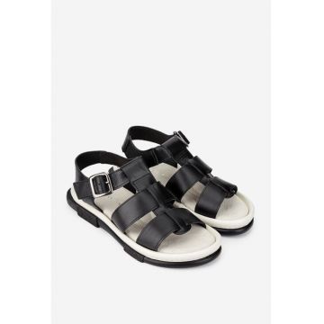 Sandale dama din piele naturala - culoare neagra