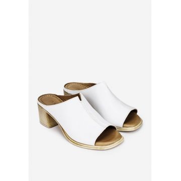 Sandale dama piele alba