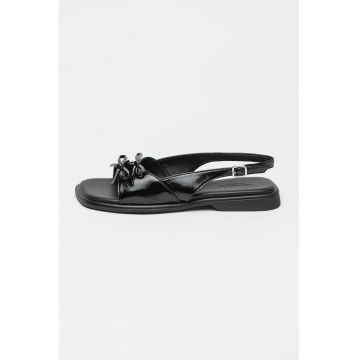 Sandale de piele cu funda