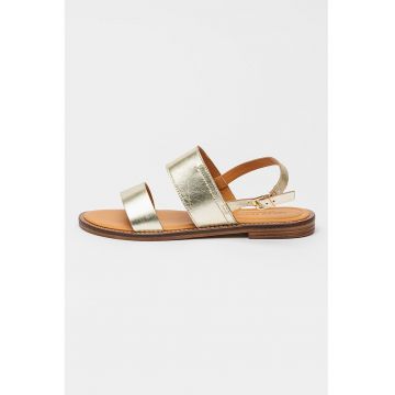 Sandale de piele cu talpa plata