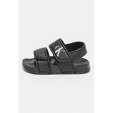 Sandale din piele ecologica cu inchidere velcro