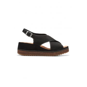 Sandale flatform de piele nabuc Kassandra Step Sandale flatform de piele nabuc Kassandra Step