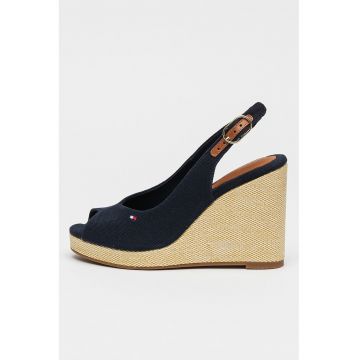 Sandale slingback cu talpa wedge Flag