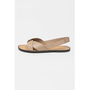 Sandale slingback de piele