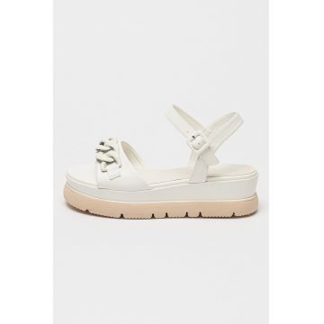 Sandale wedge de piele ecologica