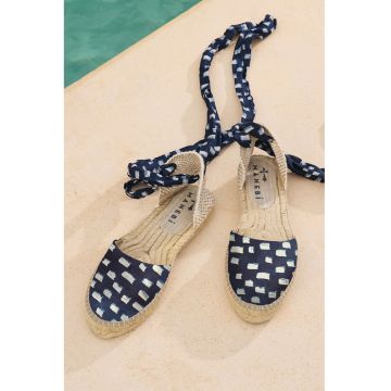 Espadrile de matase cu bareta infasurabila