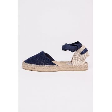 Espadrile din material textil cu snururi de ajustare