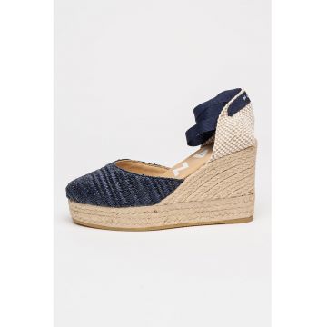 Espadrile din material textil cu talpa wedge
