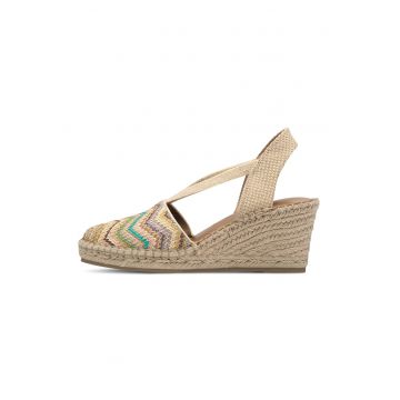 Espadrile wedge cu aspect tesut