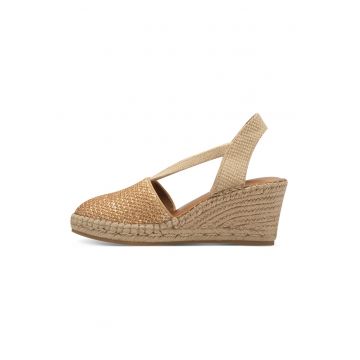Espadrile wedge cu aspect tesut