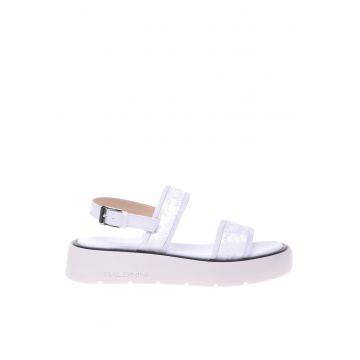 Sandale cu talpa flatform si plasa cu broderie