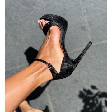 Sandale cu toc Pycre Negre