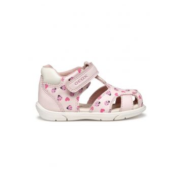 Sandale cu velcro de piele ecologica cu model