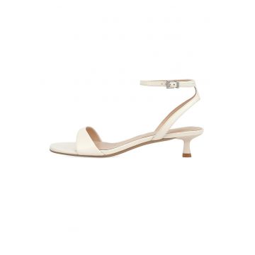 Sandale de piele cu toc kitten