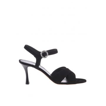 Sandale de piele intoarsa cu toc clasic