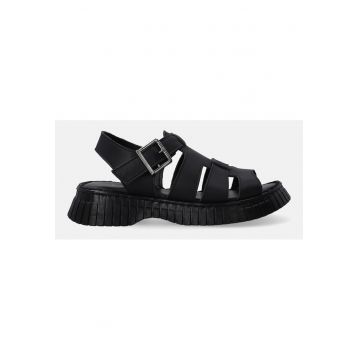 Sandale din piele cu talpa cu model dexturat