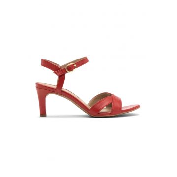 Sandale din piele cu toc Gwen