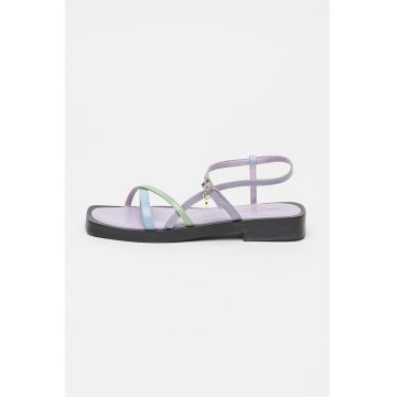 Sandale flatform din piele cu toc patrat