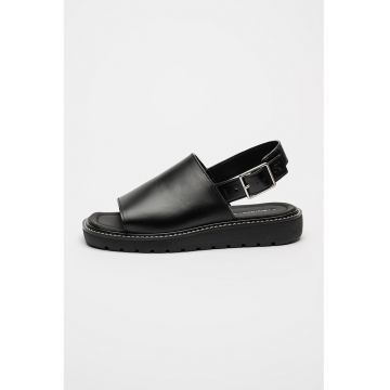 Sandale slingback cu garnituri din piele