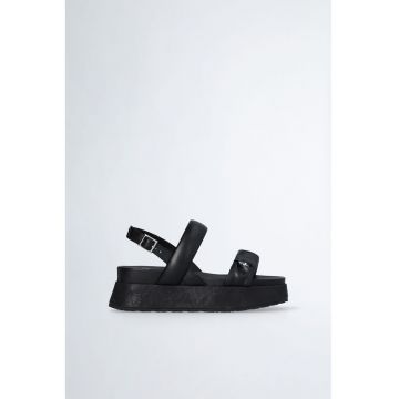 Sandale wedge de piele ecologica