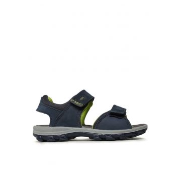 Sandale copii - 10726 -  Piele naturala - Textil - Albastru