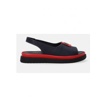Sandale cu talpa plata si model colorblock