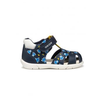 Sandale cu velcro de piele ecologica cu model