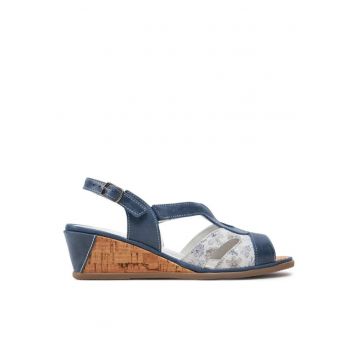 Sandale dama  303786441 - Piele naturala/Piele nabuc - Bleumarin/Alb