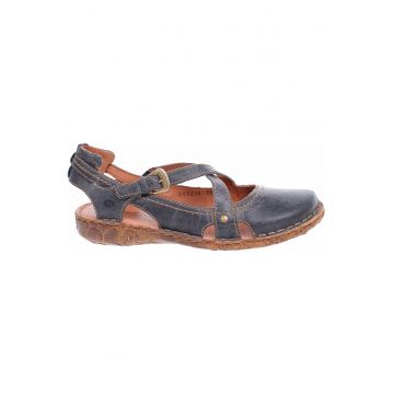 Sandale dama casual -  Piele naturala - Albastru -