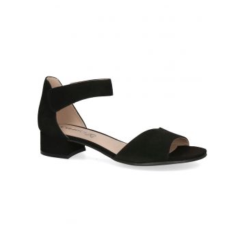 Sandale dama  piele naturala - casual - toc jos - negru - Negru