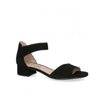 Sandale dama  piele naturala - casual - toc jos - negru