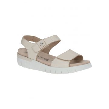 Sandale dama -  Piele naturala - Crem
