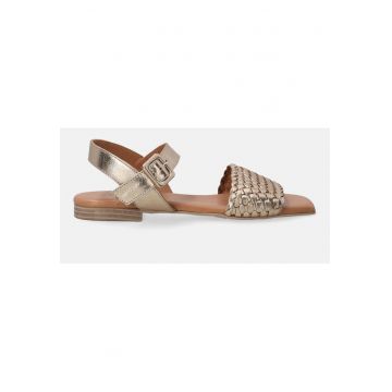 Sandale de piele - cu bareta impletita