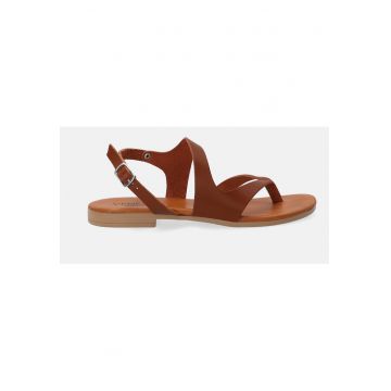 Sandale de piele cu bareta in T