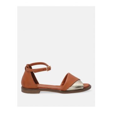 Sandale de piele cu insertie contrastanta