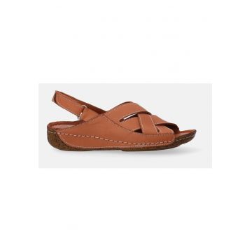 Sandale de piele cu talpa wedge