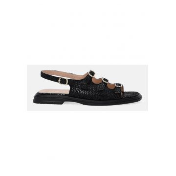 Sandale din piele cu aspect texturat
