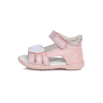 Sandale din Piele Fete -  Flexibile - cu Scai - AC048-297 - Roz