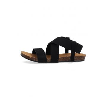Sandale din piele intoarsa cu barete incrucisate -