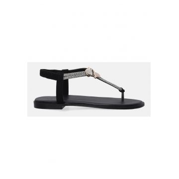 Sandale din piele intoarsa decorate cu cristale
