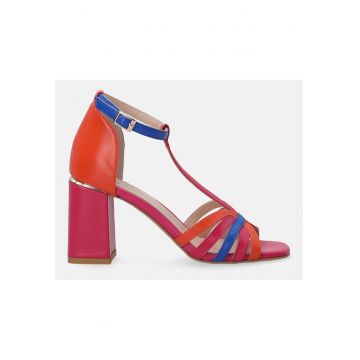 SANDALE Din Piele Model Tricolor