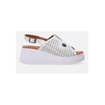 Sandale din piele wedge cu catarama