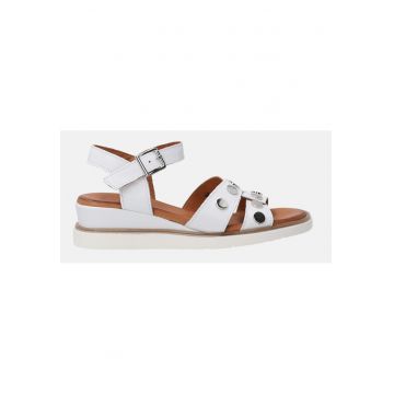 Sandale uni wedge din piele