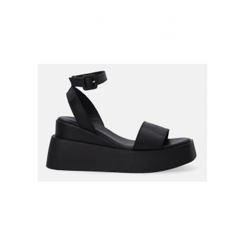 Sandale wedge de piele