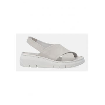 Sandale wedge din piele