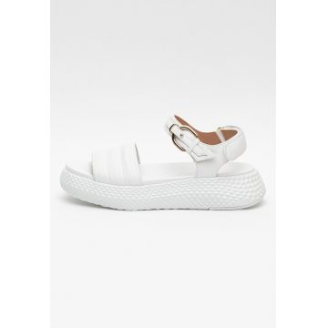 Sandale din piele cu talpa wedge