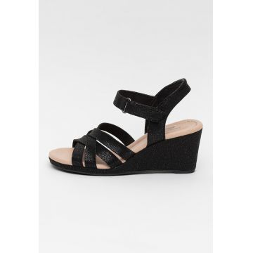 Sandale wedge cu barete incurcisate Lafley Leah