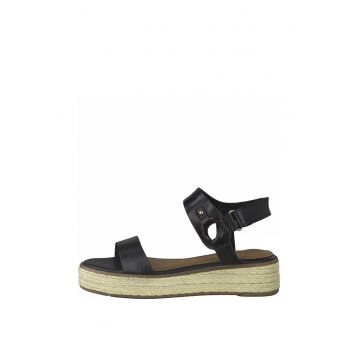 Sandale wedge tip espadrile de piele